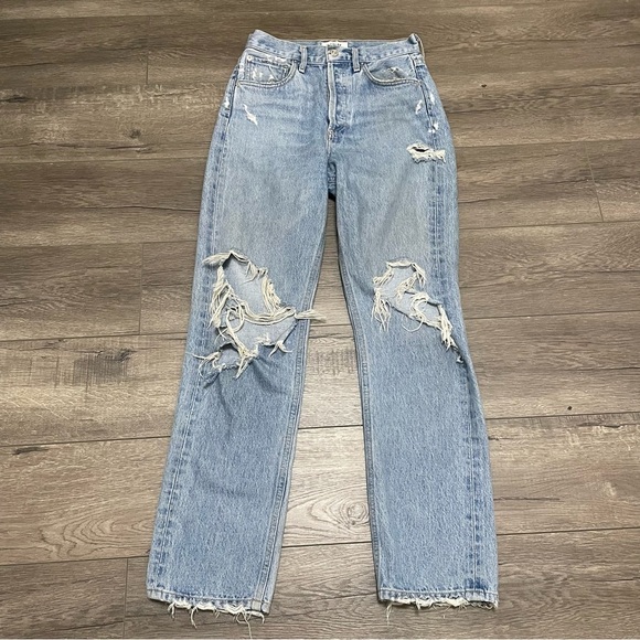 Agolde 90s Jeans in Fall Out Distressed Mid Rise Loose Fit A069C-811 Sz 23 - Picture 2 of 13